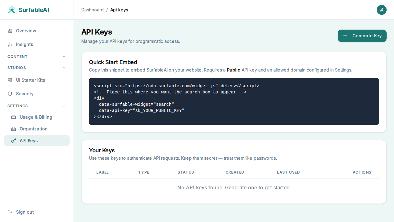 API Keys